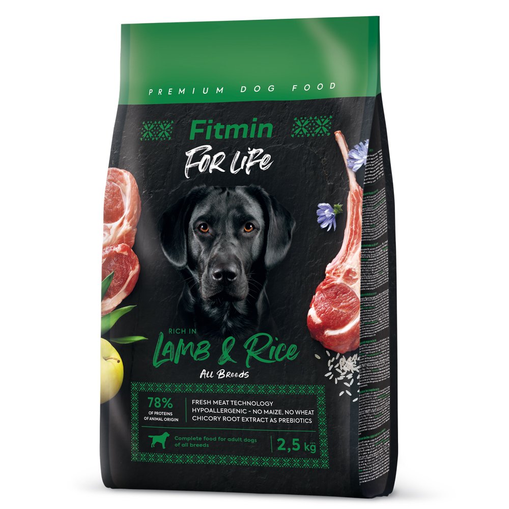 Fitmin For Life Lamb & Rice, сухий корм з ягням та рисом, 2,5 кг