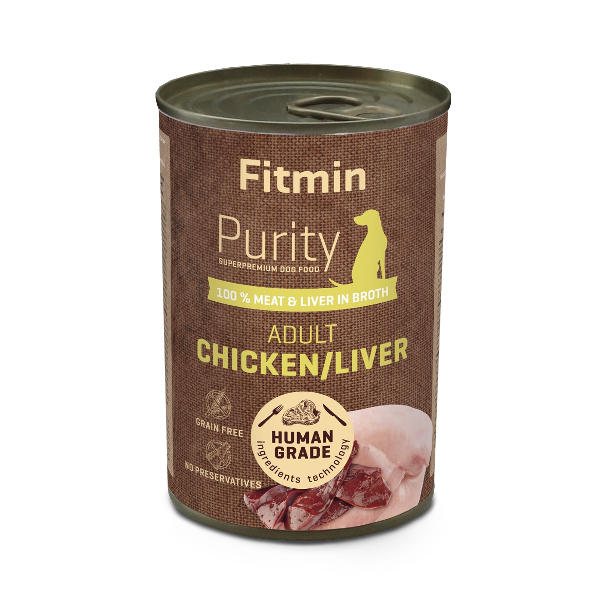 Fitmin Purity, консерва з куркою та печінкою, 400 г